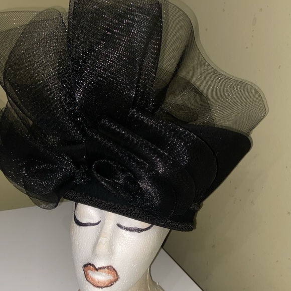Beautiful Black Wool Church Dress Hat main image 8